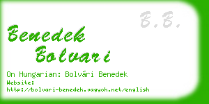 benedek bolvari business card