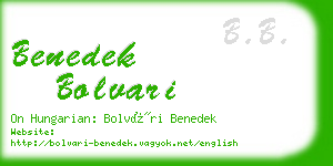 benedek bolvari business card